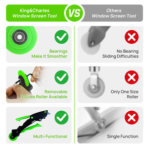 2024 outil de cannelure d'écran de rouleau en acier de bricolage pour la réparation de cadre de fenêtre et de porte concave convexe avec le soutien d'OEM/ODM par <span class=keywords><strong>KING</strong></span> & <span class=keywords><strong>CHARLES</strong></span> - Product Image 4