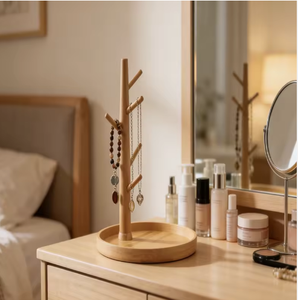 ชั้นวางของรูปทรงกิ่งไม้, ที่จัดระเบียบเครื่องสำอางบนโต๊ะ, ชั้นวางเครื่องสำอางไม้ไผ่ - Product Image 1