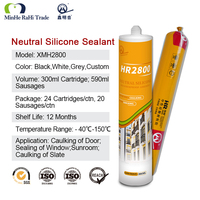 MH2800 Scellant en silicone, échantillon gratuit de 300ml, blanc/clair/noir 100% RTV, résistant à l'eau, fournisseurs pour murs rideaux