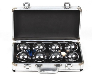 Ensemble de pétanque écologique 2024, 8 boules de 72 mm de diamètre avec étui métallique - Product Image 1