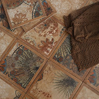 Carreaux de sol/mur en céramique de style rétro français 300x300mm, antidérapants, texture rustique, finition mate, pour salle de bain, utilisation en extérieur