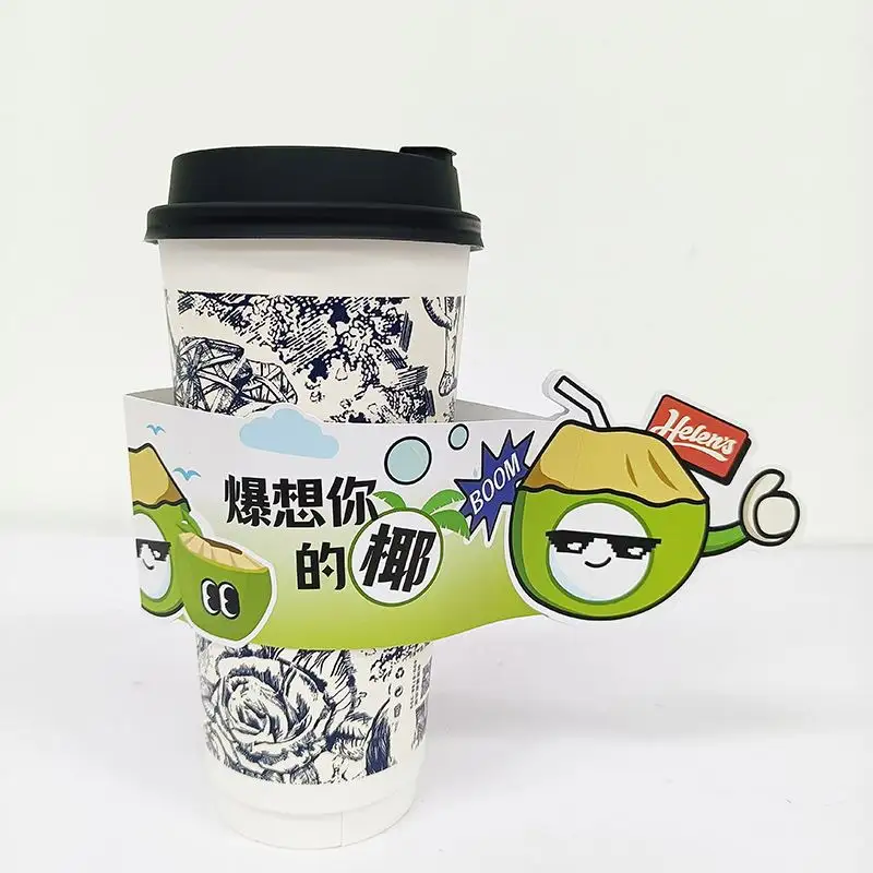 Promocional Oem Oferecido Copo De Papel Descartável 12 16 20 Oz Café Chá Copo Descartável Manga Copo De Café Personalizado Papel Artesanato