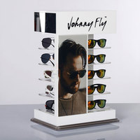 Support d'affichage de lunettes en acrylique à vente chaude, design de magasin d'optique, support de lunettes de soleil verrouillable, vitrine de présentation