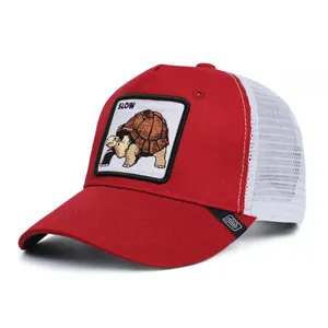 Vente en gros d'usine de casquette de baseball avec patch animal avec logo personnalisé casquette de camionneur en maille animale pour hommes