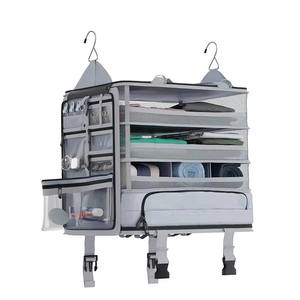 Organisateur de <span class=keywords><strong>valise</strong></span> suspendu à un seul niveau, tissu 100% polyester, grande capacité, cubes de rangement de voyage, bagages à main, literie - Product Image 5