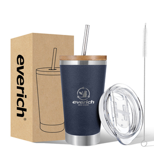 Nắp Tre Thân Thiện Với Môi Trường Cốc Xe Hơi Bằng Thép Không Gỉ Có Ống Hút Tùy Chỉnh Màu Sắc Và Logo - Product Image 1