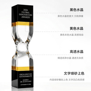 Trofeo de Cristal de 900 Grados con Pilar Dorado de 1.5 kg, Grabado Personalizado, Premios Conmemorativos, Regalo Empresarial - Product Image 3