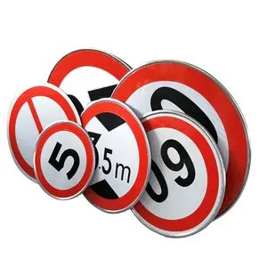 Señales y símbolos de tráfico vial reflectantes de alta visibilidad personalizados del fabricante, señal de advertencia triangular roja
