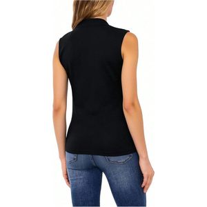 Camiseta sin mangas con cuello en V para mujer, corte regular, tejida, informal de negocios, para oficina. - Product Image 3