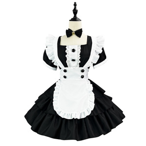 Zixiao Maid Costume Black Polyester Dress Adult Women Stage Performance Cosplay Outfit Cake Skirt Style - Product Image 5