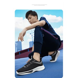 Chaussures de marche décontractées pour hommes en maille respirante de haute qualité avec logo de marque, à lacets, style baskets, printemps-automne, souples comme des chaussettes - Product Image 5