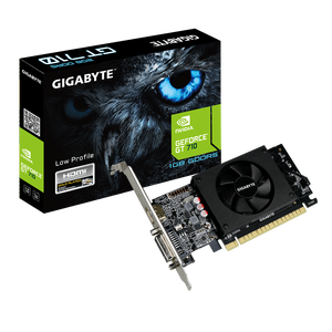 GIGABYTE GT 710 1GB <span class=keywords><strong>DDR5</strong></span> 64-bit Máy tính để bàn <span class=keywords><strong>Card</strong></span> đồ họa với DVI/HDMI/dp Kết quả đầu ra GDDR5 Bộ nhớ <span class=keywords><strong>video</strong></span> mới quạt mát - Product Image 1