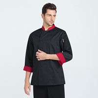 Veste de chef à manches longues de haute qualité en gros pour hôtel et restaurant, uniformes de restaurant et de bar