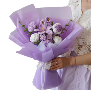 <span class=keywords><strong>ช่อ</strong></span>ดอก<span class=keywords><strong>กุหลาบ</strong></span>ประดิษฐ์ขนาดใหญ่ งานแฮนด์เมดใหม่ปี 2026 ถักโครเชต์ด้วยไหมพรม สำหรับของขวัญวันวาเลนไทน์หรือคริสต์มาส - Product Image 2