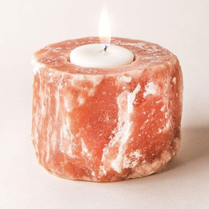 Pink Salt <b>Candle</b> Natural Crafts Home Decoration Hand-Carved Natural Pink Himalaya <b>candle</b> light Tee light and <b>candle</b> holder - Product Image 5