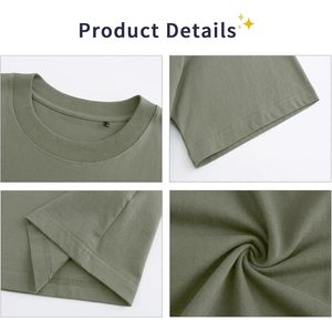 Camiseta de Algodón Oversize para Hombre, Unisex, Manga Corta, Cuello Redondo, Holgada, Básica, Deportiva, en Blanco, Verde y Negro - Product Image 4
