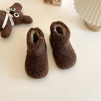 Bottes hautes d'hiver pour enfants, chaudes et confortables, en peluche, pour l'intérieur, en coton, pour la maison
