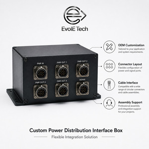 Boîtier de distribution d'alimentation en alliage d'aluminium moulé sous pression IP67 haute fiabilité avec connecteurs circulaires M12, jonction multi-canaux pour alimentation et signal - Product Image 2
