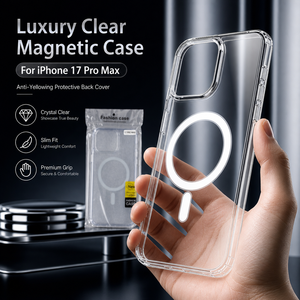 Funda Magnética Transparente de Lujo Personalizada de Fábrica para iPhone 17 Pro Max, Carcasa Protectora Trasera Delgada Anti-Amarilleo - Product Image 2