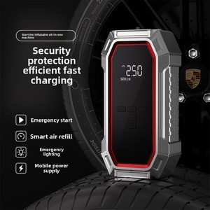 Portable Cordless Car Air Pump Tire Inflator Car <strong>Battery</strong> <strong>Booster</strong> Jump Starter Power Bank Tire Pressure Gauge for Motorcycle - Product Image 1