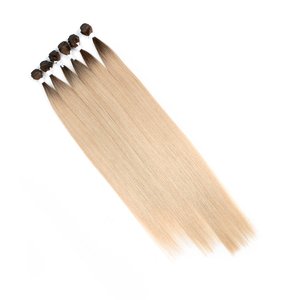 Ombre màu vàng lụa thẳng tổng hợp tóc mở rộng sợi ngang sợi cao tóc dệt bó mở rộng bện Tóc tổng hợp - Product Image 4