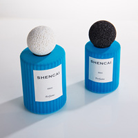 Flacon de parfum pour homme en verre vide de haute qualité, sur mesure, 50 ml, 100 ml, bleu circulaire, avec boîte