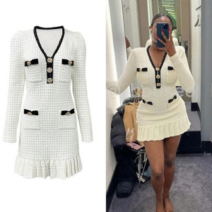 Black and White Fitted Long Sleeve Dresses for Women Black and White Fitted Long Sleeve Dresses for Women