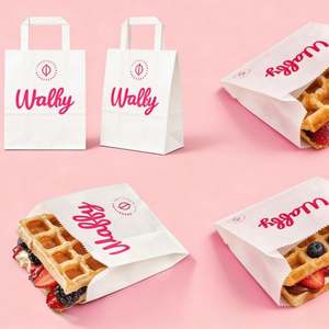 Sacs en papier kraft rose personnalisés, écologiques, en matériaux recyclés, résistants à la graisse, pour biscuits, hamburgers et produits de boulangerie, faible MOQ - Product Image 5