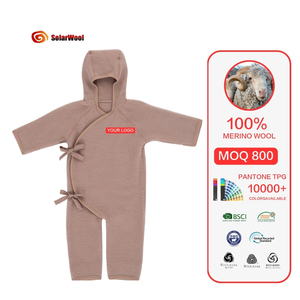 Romper de <span class=keywords><strong>Lana</strong></span> Merino Doble con Nudo Lateral Ajustable para Bebé Recién <span class=keywords><strong>Nacido</strong></span>, Marca Solarwool - Product Image 1