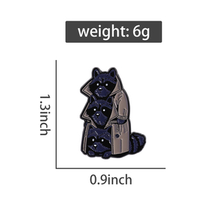 Tre procioni spille personalizzate con smalto simpatiche volpe divertenti spille stemmi vestiti gioielli per animali regalo per gli amici - Product Image 6