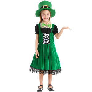 Green Carnival Festival Irish Folk <span class=keywords><strong>St</strong></span> <span class=keywords><strong>Patrick</strong></span> Day Elf Leprechaun Costume 2017 - Product Image 4