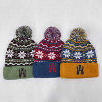 Gorro de Punto con Diseño Fair Isle de Lujo, Logotipo Jacquard, Bordado 3D y Pompones para Venta al Por Mayor