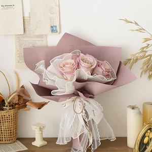 Hot Selling Frilly Bouquet Packaging Mesh Waterproof DIY Pearl <strong>Gauze</strong> Artificial Flowers Graduation Chinese New Year Christmas - Product Image 1