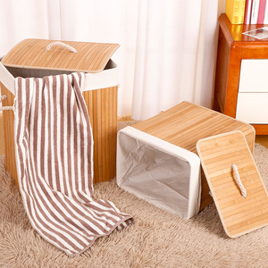 Cesta plegable biodegradable para la colada, de bambú, para el hogar - Product Image 6