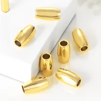 Perles cylindriques en cuivre plaqué or de formes variées, perles intercalaires en vrac, vente en gros 2026