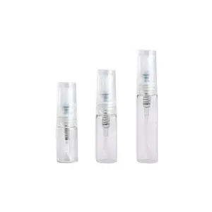 Perfume portátil de vidro transparente, amostra pequena de 2ml/3ml/5ml, garrafa spray de névoa