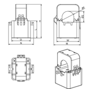 Acrel AKH-0.66/K-50 800/5A Transformateur de courant de type divisé 800A Entrée 5A Sortie pour système basse tension 660V Capteur de courant