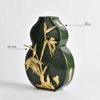 Nouveau vase artistique créatif en céramique de style chinois, motif bambou, récipient floral sophistiqué, parfait pour les salons, les bureaux et les entrées.