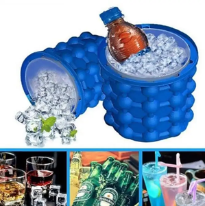 Thiết Kế Mới Nóng Bán TPE Xô Đá Đen Tối Giản Tặng ABS Xô, Làm Mát & Chủ Sở Hữu Rượu Vang Mát Xô Nhựa - Product Image 4