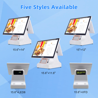 Mesin Kasir Elektronik Anti Gores 15.6 Inch CTP Windows Android All in One POS Terminal dengan Printer 58mm