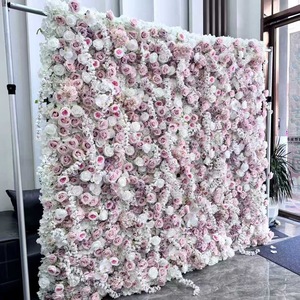 Multicolor Floral <b>Wall</b> With Green <b>Leaf</b> Artificial Flower Panel Fresh Style For Bridal Shower Event <b>Decor</b> - Product Image 2