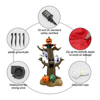 Décoration d'extérieur transfrontalière pour Halloween : Citrouille gonflable, fantôme blanc, crâne, arbre, modèle gonflable lumineux à LED
