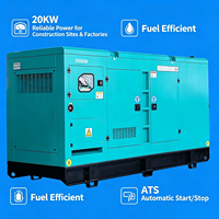 Genset Diesel Kedap Suara 20kW 25kVA dengan Mesin Weichai 60Hz 1800RPM, Genset Diesel Industri Senyap dengan ATS