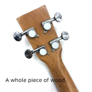 Ukelele Silencioso de 21 Pulgadas de Madera Maciza para Práctica o Presentaciones con Cuerdas de Nailon Italiano y Afinador - Product Image 6