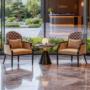 Ensemble de chaises d'hôtel avec table pour hall d'hôtel, salon, salle de réunion, usage intérieur, rembourrage en mousse stable - Product Image 1