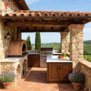 Prix d'usine, réfrigérateur double extérieur en acier inoxydable 304, barbecue intégré, armoire de cuisine avec réfrigérateur, évier, four à pizza - Product Image 1