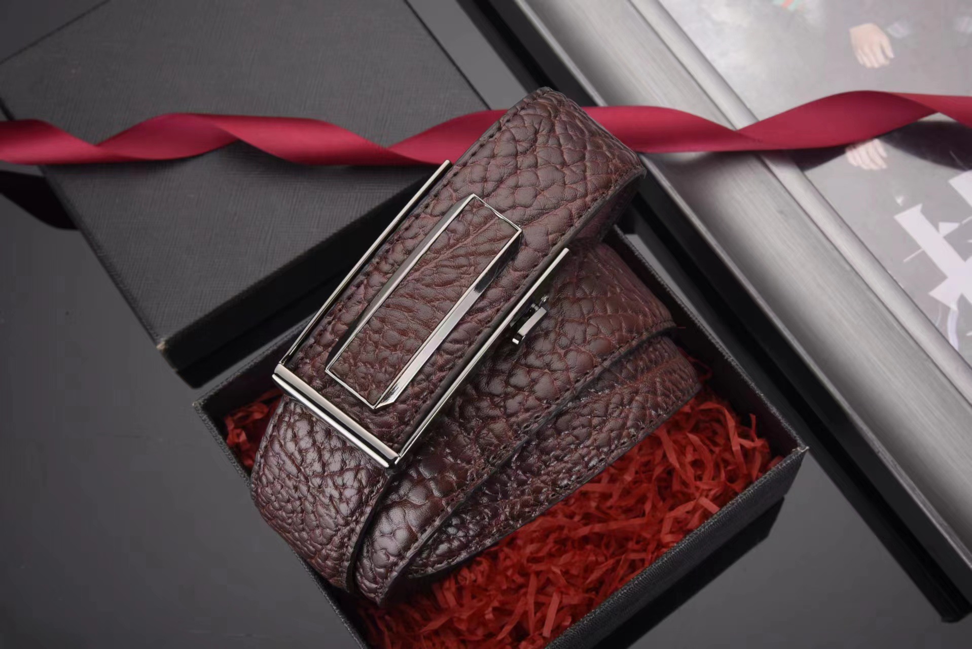Brown-Silver Buckle 100cm