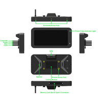 Caméra de tableau de bord antivol pour moto Aoocci C6 Pro avec GPS Tracker, écran tactile HD 6,25 pouces, double 1080P sans fil, étanche pour motard
