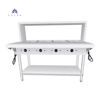 LYROE Commercial Hotel Food Catering Service Electrique Acier Inoxydable Steamtable Chauffage Bain Marie Pan Slot Buffet Counter