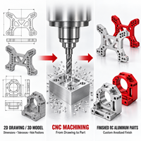 Service de fraisage CNC et d'électroérosion à fil pour l'usinage de pièces RC personnalisées en acier inoxydable/aluminium, tolérance de précision
